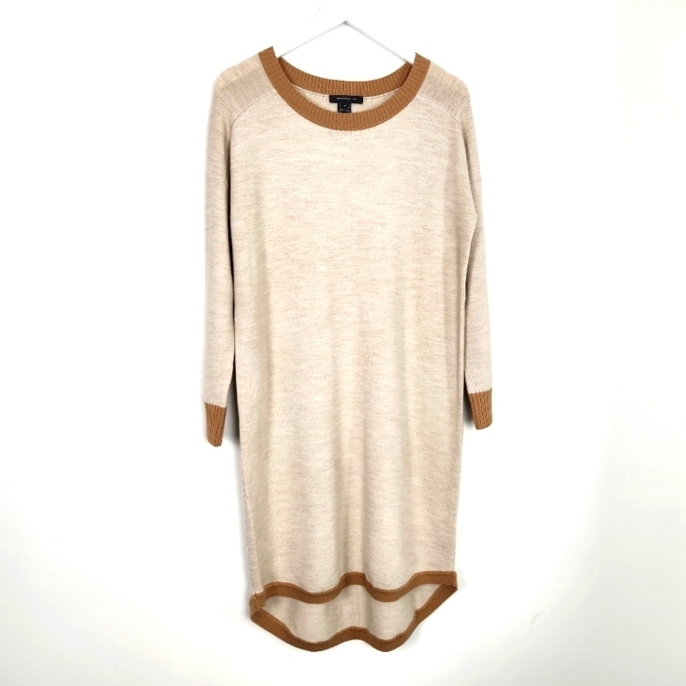 French Connection Size M Camel Tan Long Sleeve Sweater Dress